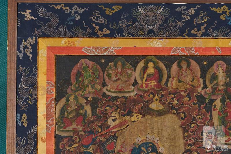 清乾隆 （雍和宫风格）矿物彩绘吉祥天母唐卡 - 图4